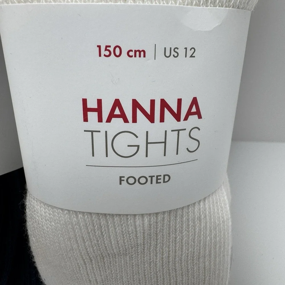 Hanna Andersson Girls' Tights Set Of 2 1 Navy 1 White Size 150 US 12 NEW